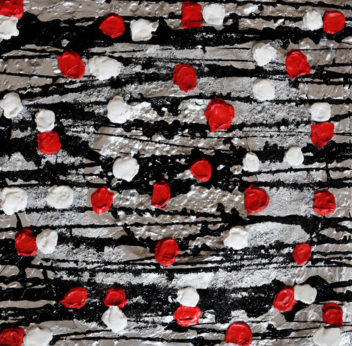 Silver Rosetta - textured painting van Maria Moretti, Schilderij te koop op Singulart
