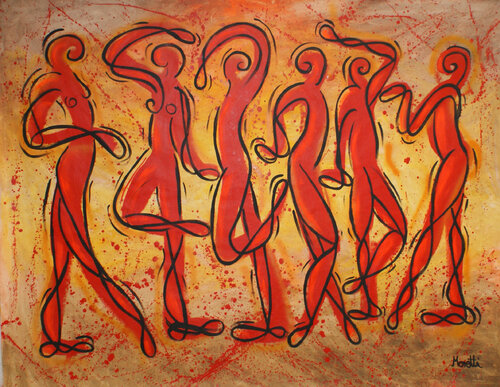 Red dancer von Maria Moretti, Malerei kaufen auf Singulart