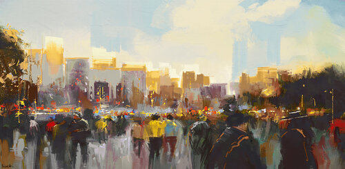 Urban legend - New York van Maria Moretti, Schilderij te koop op Singulart
