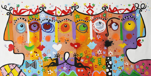 Modern heads by Maria Moretti, 회화 for Sale on Singulart