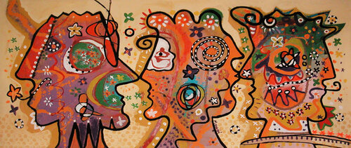 Modern heads by Maria Moretti, Painting for Sale on Singulart