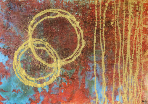 Big Love -  rust painting von Maria Moretti, Malerei kaufen auf Singulart