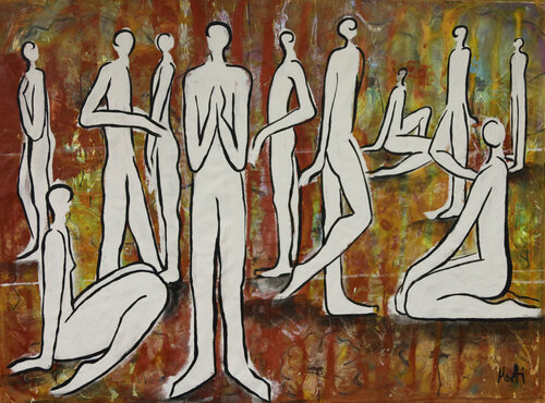 Sunday meeting di Maria Moretti, Pittura in vendita su Singulart