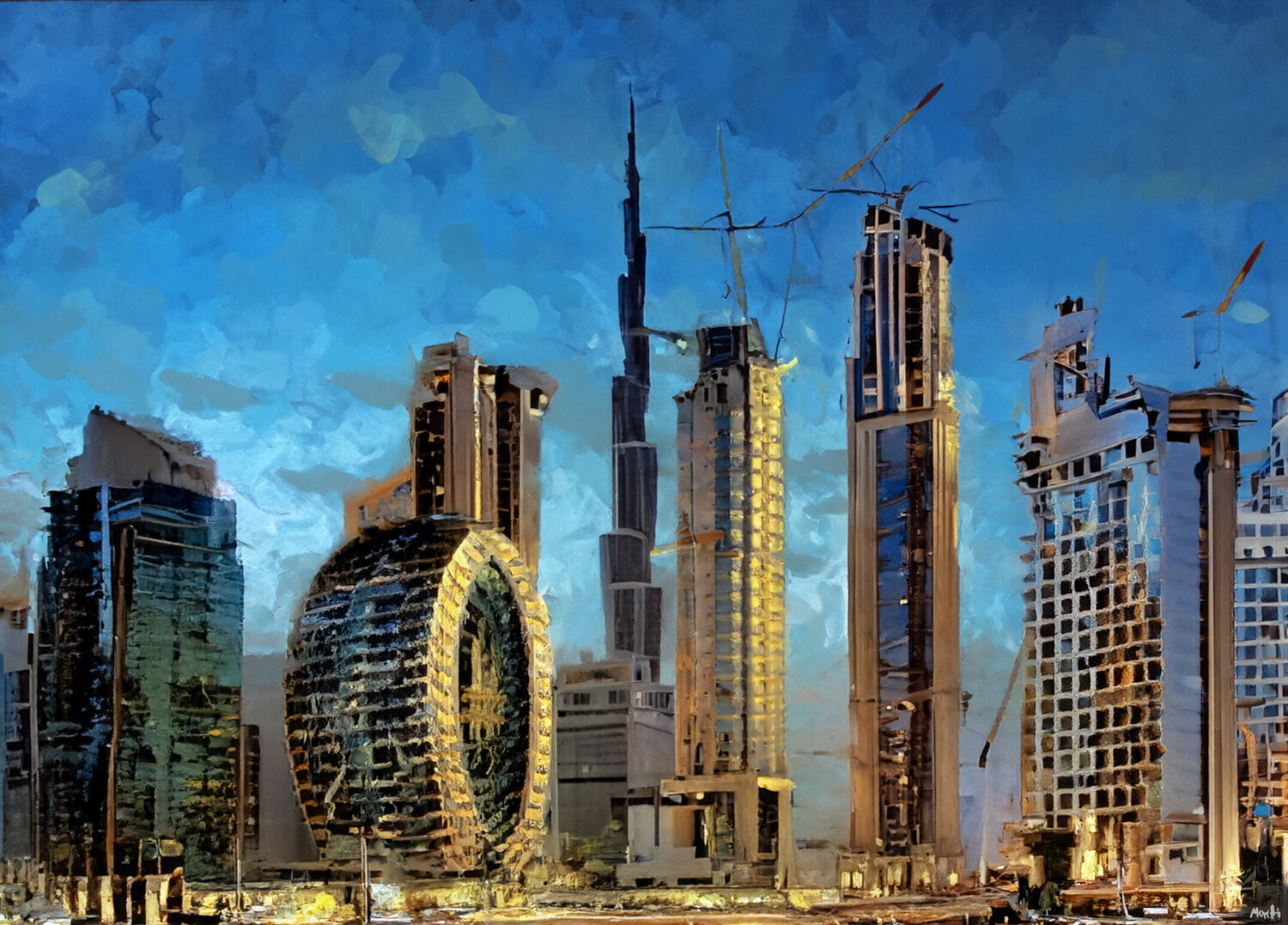 Dubai - City painting Maria Moretti