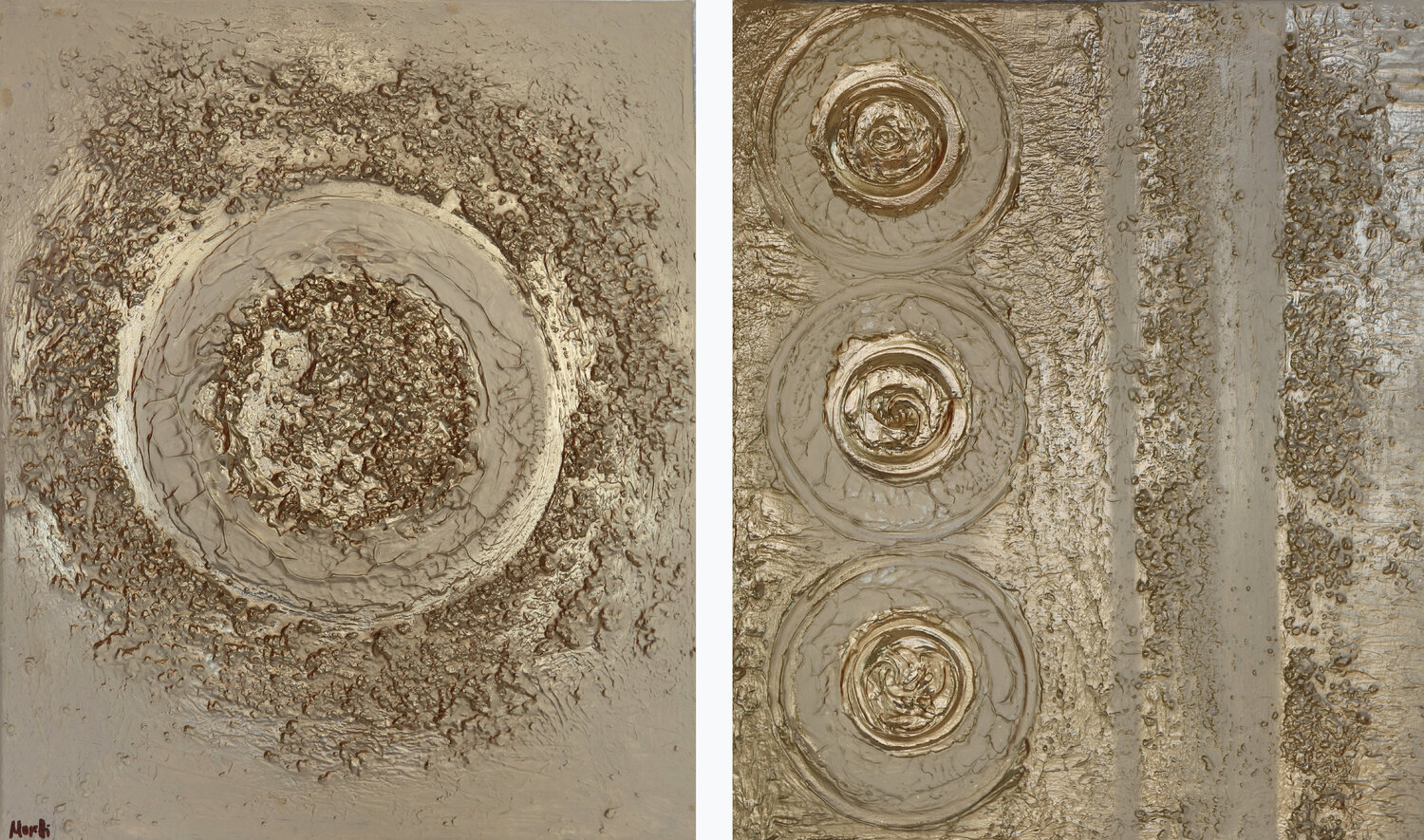 Beige meets gold Maria Moretti Original painting for sale