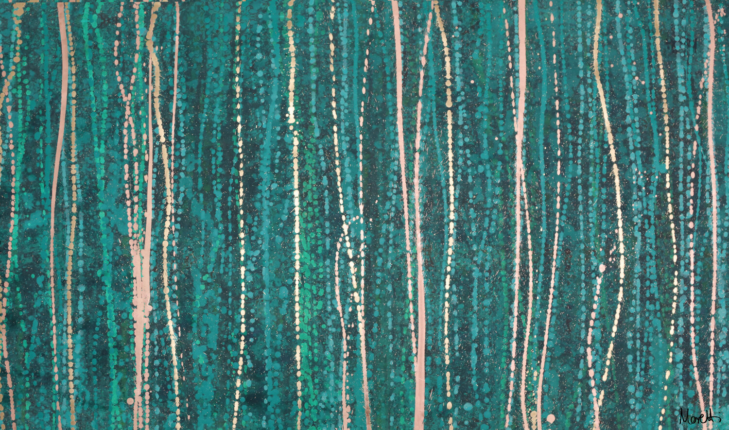 Jungle stripes - Gemälde grün Maria Moretti