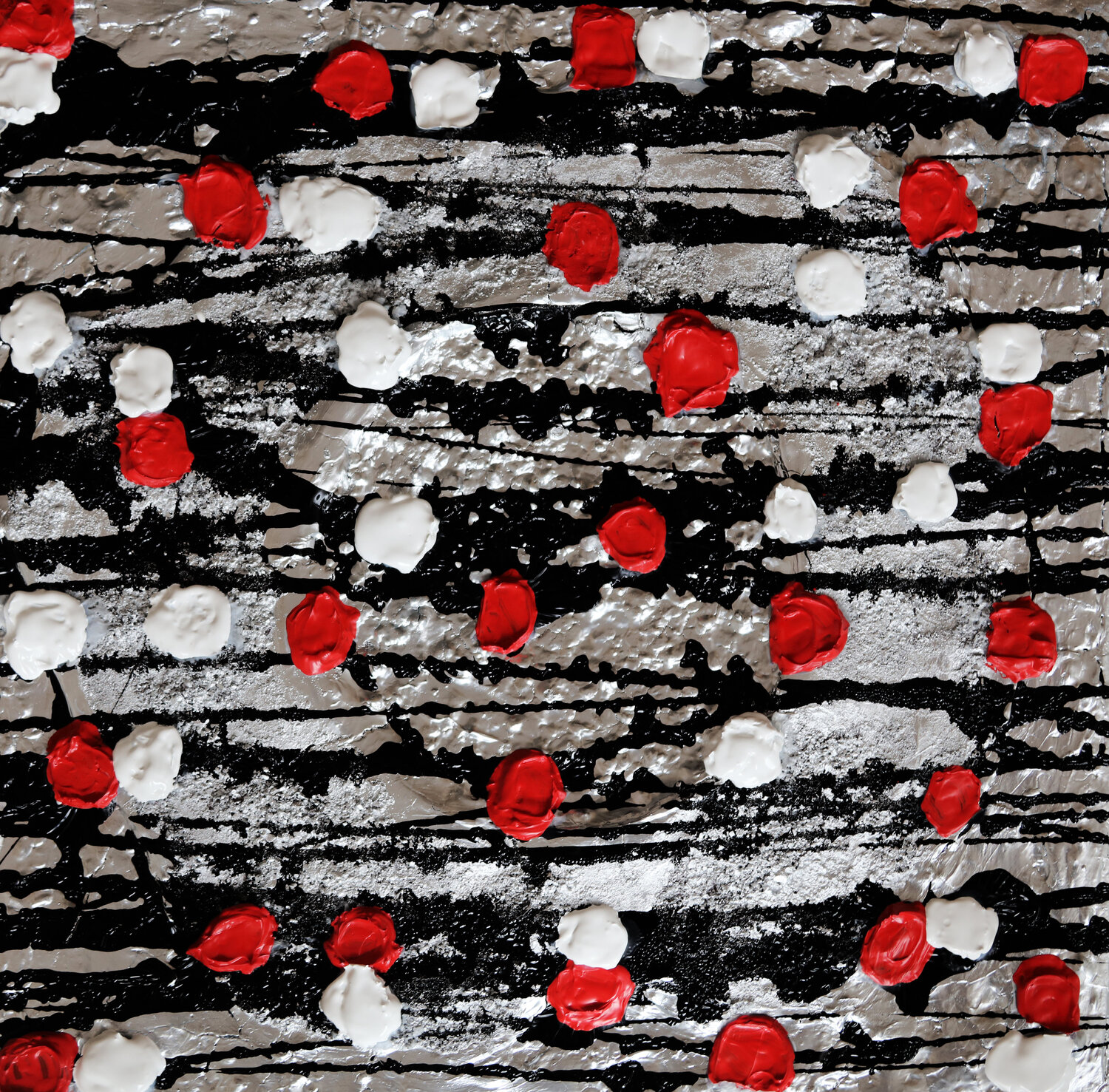 Silver Rosetta - textured painting Maria Moretti