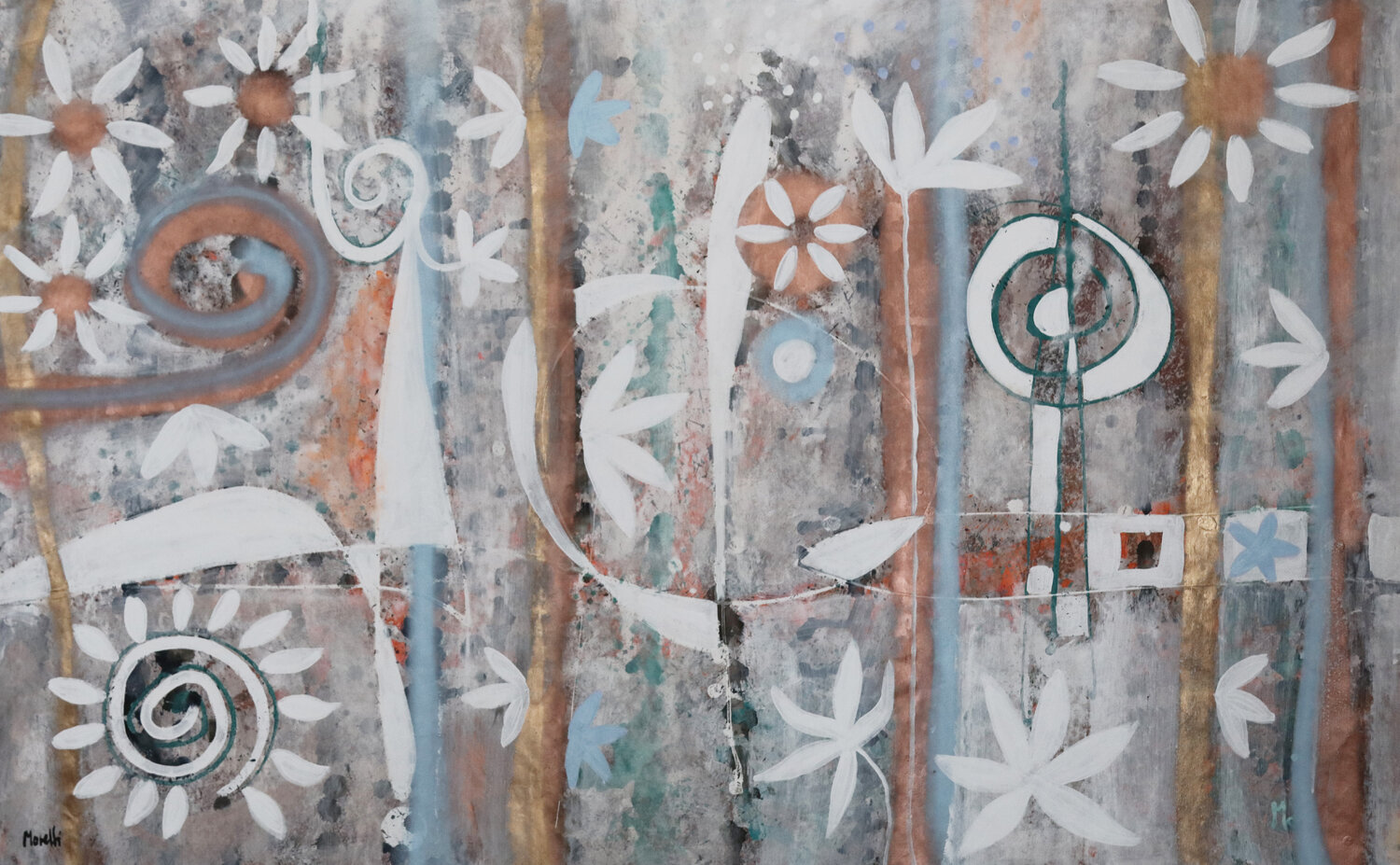 Flattery - Shabby  flower painting Maria Moretti