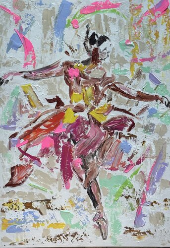 Ballet Dancers original abstract painting von Sabina Nealon, Malerei kaufen auf Singulart