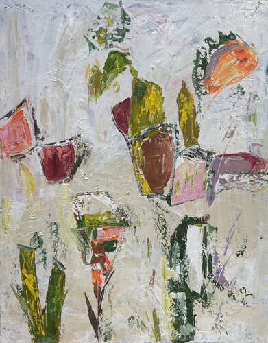 Orcia oil painting of the Orcia Flower of Tuscany 100 x 100cm di Sabina Nealon, Pittura in vendita su Singulart