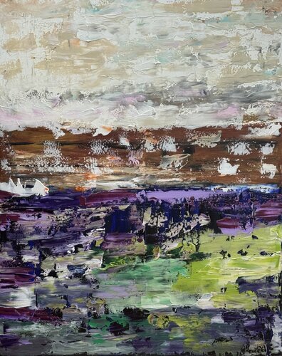 Sky that never sleeps original oil painting von Sabina Nealon, Malerei kaufen auf Singulart