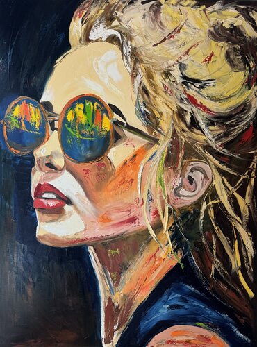 Blondie woman’s portrait von Sabina Nealon, Malerei kaufen auf Singulart