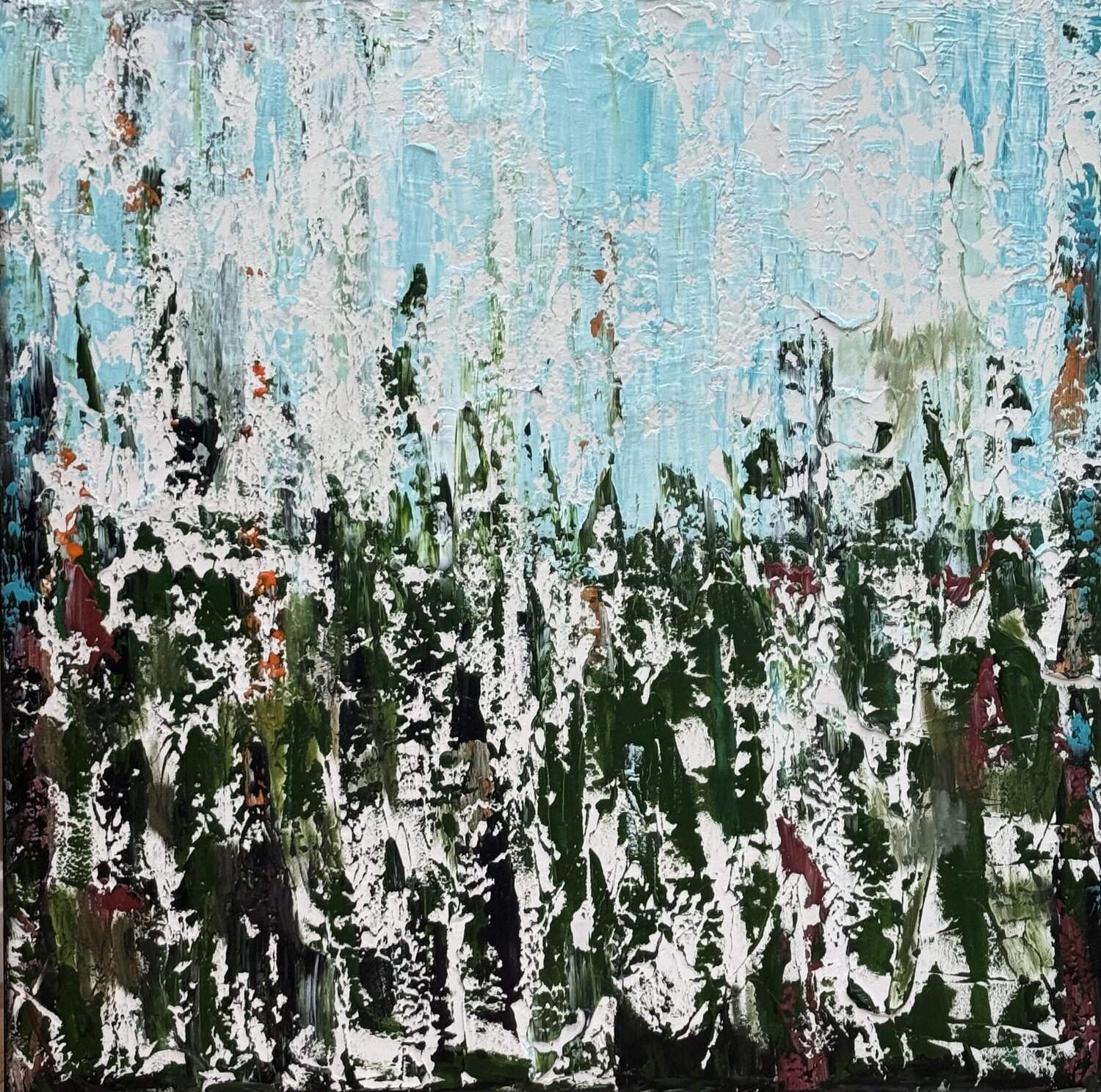 Green path original abstract painting Sabina Nealon