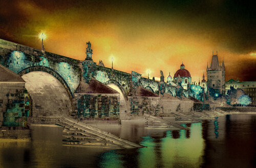 Charles Bridge Awakening di Marek Boguszak, Fotografia in vendita su Singulart