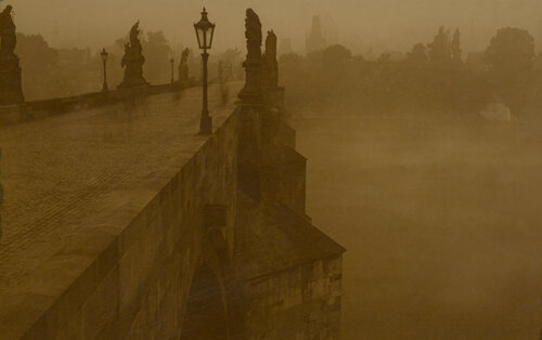 Vintage Prague - Charles Bridge (7), unique original silver gelatin print from 1970s di Marek Boguszak, Fotografia in vendita su Singulart
