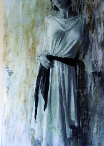 Robe blanche et ceinture noire by Francis Duval, 사진 for Sale on Singulart