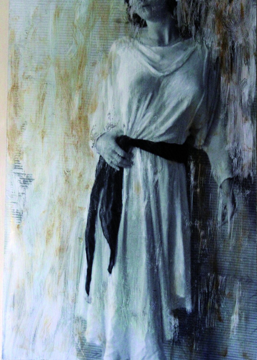 Robe blanche et ceinture noire Francis Duval