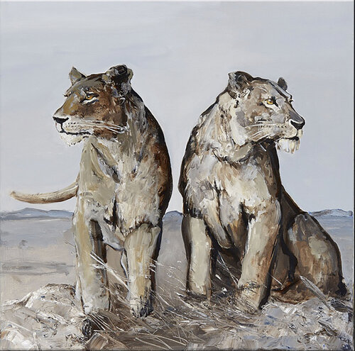 Two Lions di Brigitte Siehl, Pittura in vendita su Singulart