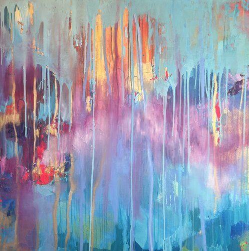 RAIN BLUE MONSOON van clare schouten, Schilderij te koop op Singulart