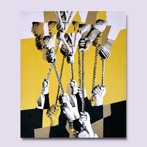 Constant Internal Struggle (Yellow) par Chris McCrae, Peinture en vente sur Singulart
