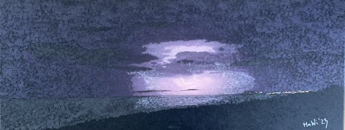 Nachtgewitter, Kreta di Marta Widowitz, Pittura in vendita su Singulart