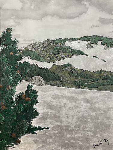 Winterlandschaft auf der Rax di Marta Widowitz, Opera su carta in vendita su Singulart