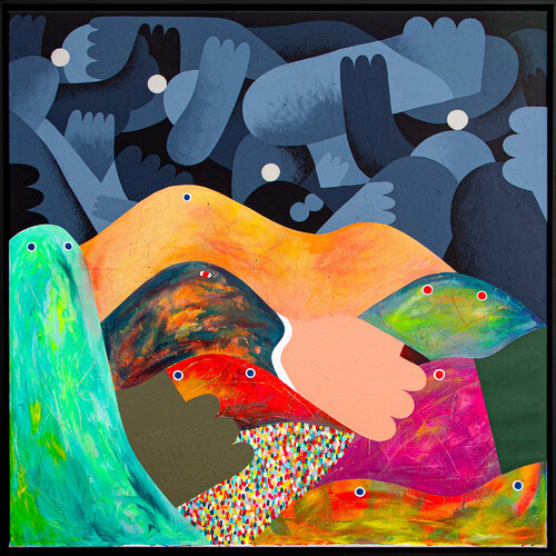CONNECTED 1 (collab w. ZLISM) van Tommy Knuts, Schilderij te koop op Singulart