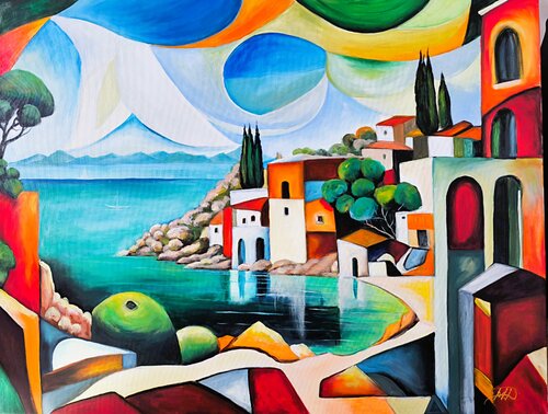 Funny clouds de Denis Mihai, Pintura a la venta en Singulart