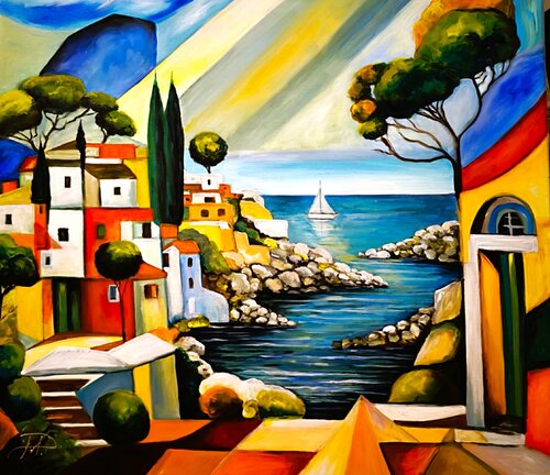 Rainbow in Greece de Denis Mihai, Pintura a la venta en Singulart