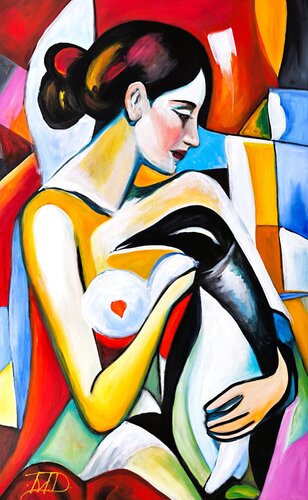 Lady Pinguin de Denis Mihai, Pintura a la venta en Singulart