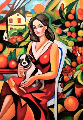 Orange garden van Denis Mihai, Schilderij te koop op Singulart