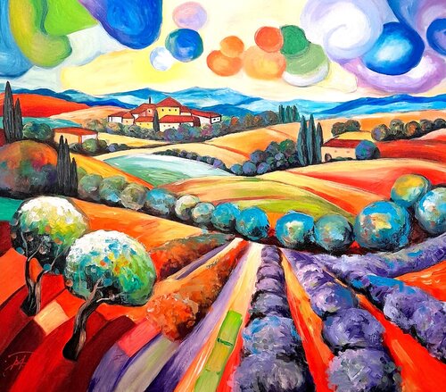 Colors and lavander van Denis Mihai, Schilderij te koop op Singulart