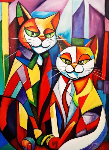 Funny cats de Denis Mihai, Pintura a la venta en Singulart