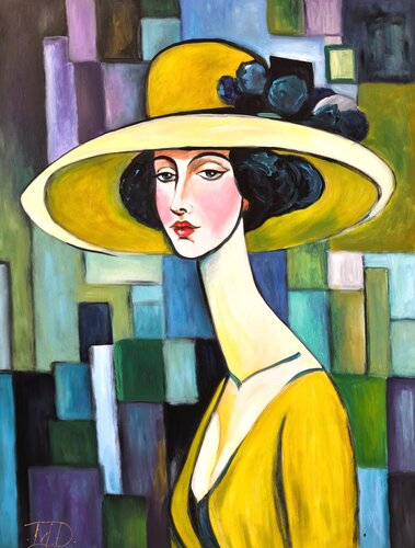 Lady in yellow van Denis Mihai, Schilderij te koop op Singulart
