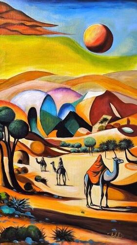 Sahara Moon van Denis Mihai, Schilderij te koop op Singulart