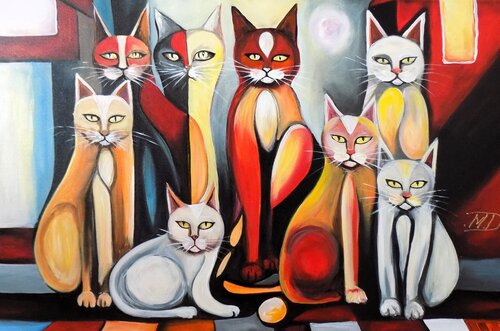 Cats squad van Denis Mihai, Schilderij te koop op Singulart