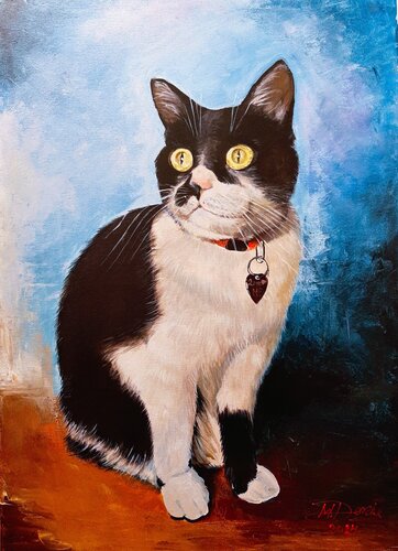 Blakie-cat portrait van Denis Mihai, Schilderij te koop op Singulart