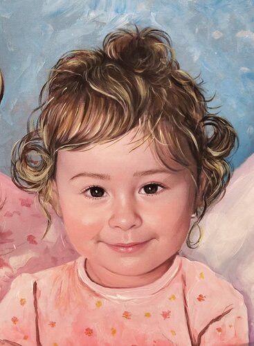 Sweet liyyle girl-portrait of a cute girl van Denis Mihai, Schilderij te koop op Singulart