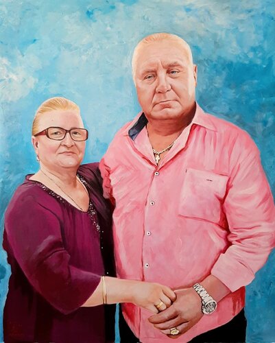 Together-portrait of love between time van Denis Mihai, Schilderij te koop op Singulart