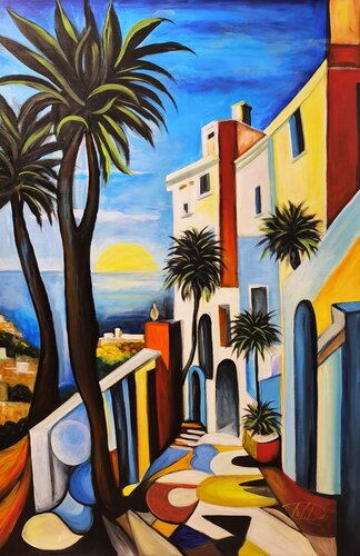 Cote D'azur-mon amour van Denis Mihai, Schilderij te koop op Singulart