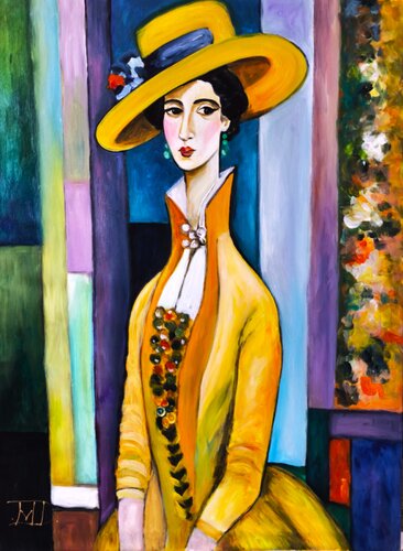 Lady in yellow van Denis Mihai, Schilderij te koop op Singulart