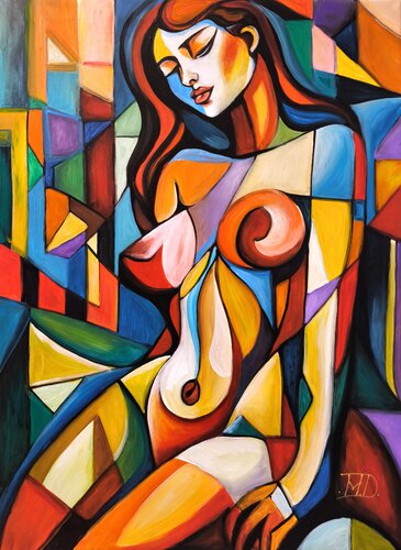 Cubist fragility van Denis Mihai, Schilderij te koop op Singulart