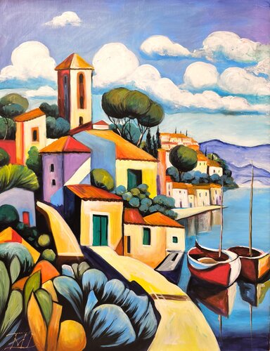 Saint Tropez van Denis Mihai, Schilderij te koop op Singulart