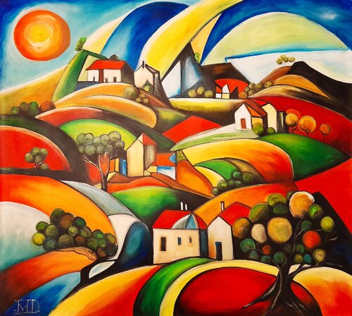 Colored Hills de Denis Mihai, Pintura a la venta en Singulart