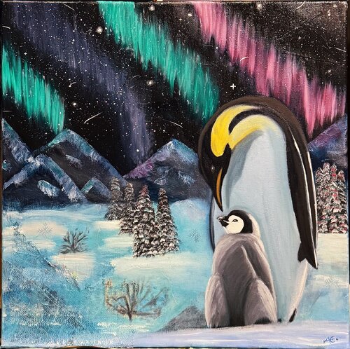 Guard of the South - Wild Family of the Cold von Ann-Christin Brune, Malerei kaufen auf Singulart