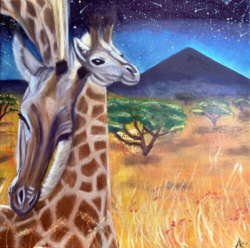 Love from Above - Wild Family of the Sun von Ann-Christin Brune, Malerei kaufen auf Singulart