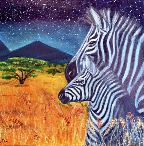 Love and Protect - Wild Family of the Sun von Ann-Christin Brune, Malerei kaufen auf Singulart