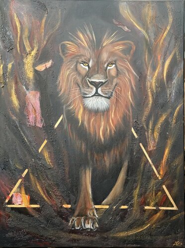 Lion of the Primordial Fire von Ann-Christin Brune, Malerei kaufen auf Singulart