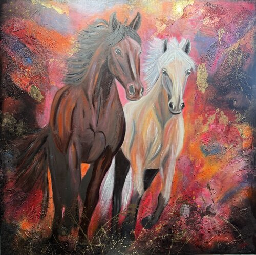 Dreams carried on Gentle Hooves von Ann-Christin Brune, Malerei kaufen auf Singulart