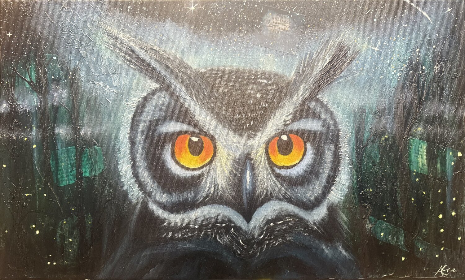 Eyes of the Night Ann-Christin Brune Originalgemälde zu verkaufen